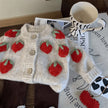 Baby Strawberry Knitted Coat Cardigan Two-piece Set