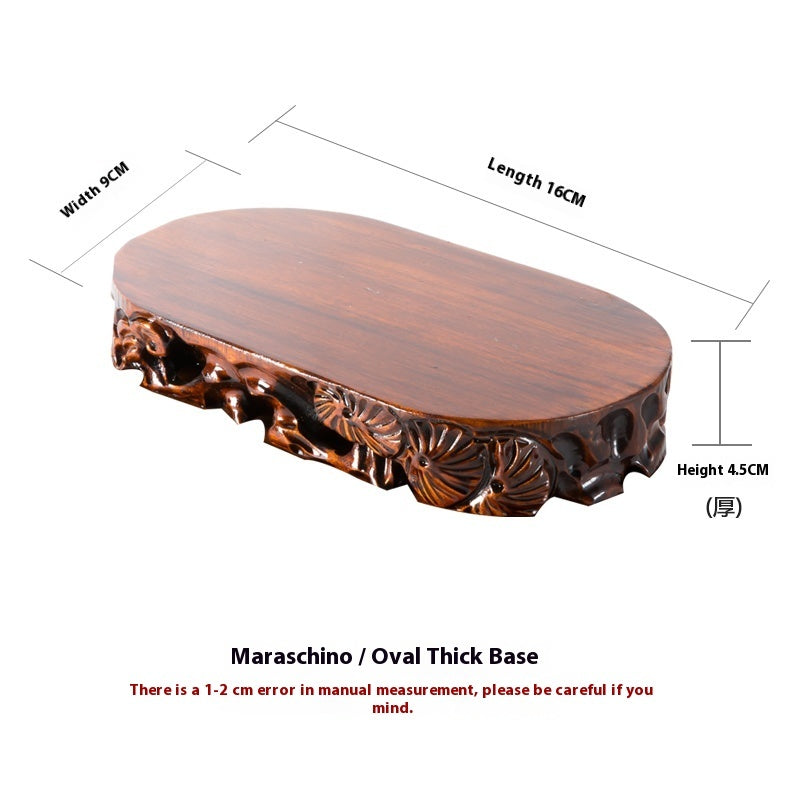 Solid Wood Base Buddha Statue Decoration Wooden Flower Stand