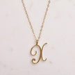 Gold 26 Old English Initial Letter Necklaces For Women