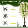 Artificial Realistic White Wisteria Tree Faux Decorative Plant In Nursery Pot For Indoor Décor, 160cm