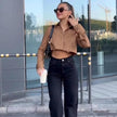 Women's French Fashion Short Lapel Long Sleeve Shirt
