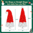 6FT Artificial Christmas Tree With LED Light, Santa's Hat Shape Artificial Whimsical Xmas Tree With 1050 Tip, Curved Xmax Tree