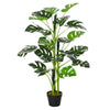 100cm/3.3FT Artificial Monstera Tree Decorative Cheese Plant 21 Leaves With Nursery Pot, Fake Tropical Palm Tree For Indoor Dcor