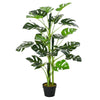 100cm/3.3FT Artificial Monstera Tree Decorative Cheese Plant 21 Leaves With Nursery Pot, Fake Tropical Palm Tree For Indoor Dcor