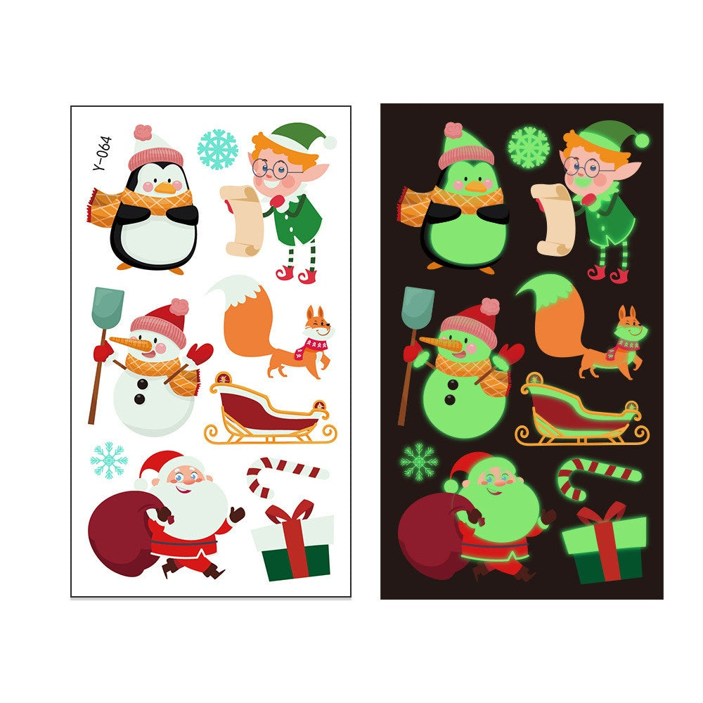 Children's Christmas Luminous Tattoo Face Pasters