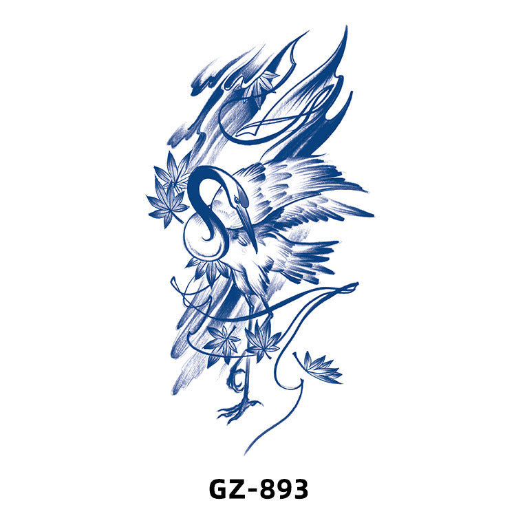 Herbal Juice Half Sleeve Letter Animal Tattoo Sticker