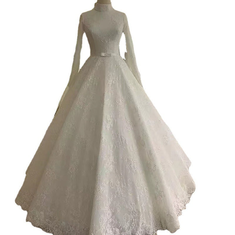 Women's Fashion Lace Muslim Wedding Dress