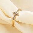 Simple Style Diamond 304 Titanium Steel Cross Ring Female Temperament Wild Vintage