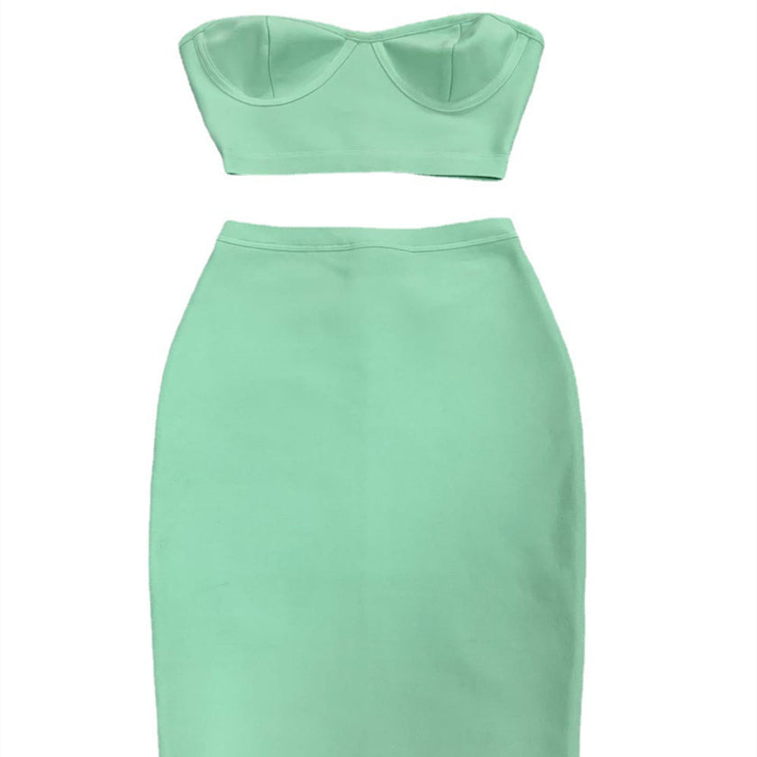 Women's Fashion Top Skirt Two Piece Set