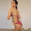 Floral Bikini  Lace-Up Swimsuit