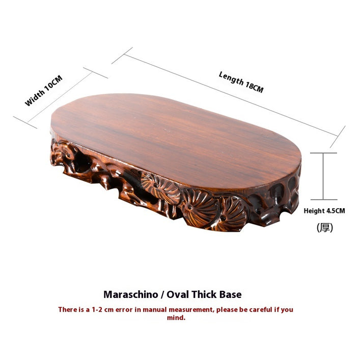 Solid Wood Base Buddha Statue Decoration Wooden Flower Stand