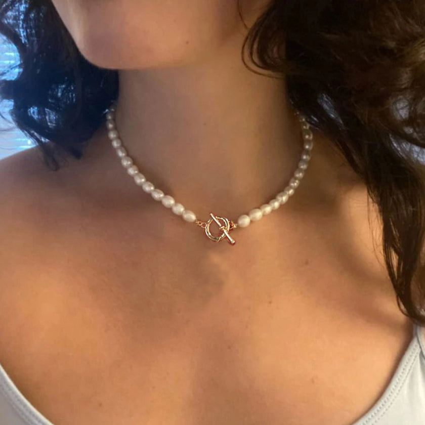 Pearl Chain Bracelet And Necklace Set