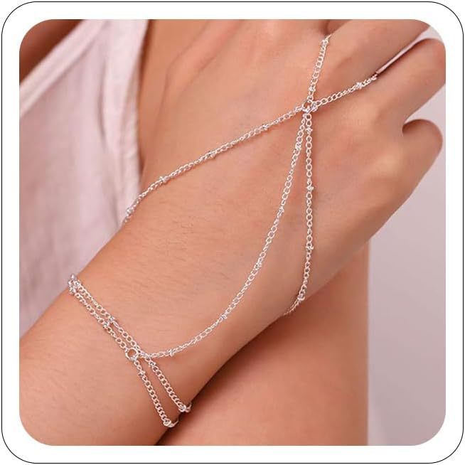 Small Rice-shaped Beads Rice Beads Zircon Pearl Ring Chain Love Finger Chain Ornament