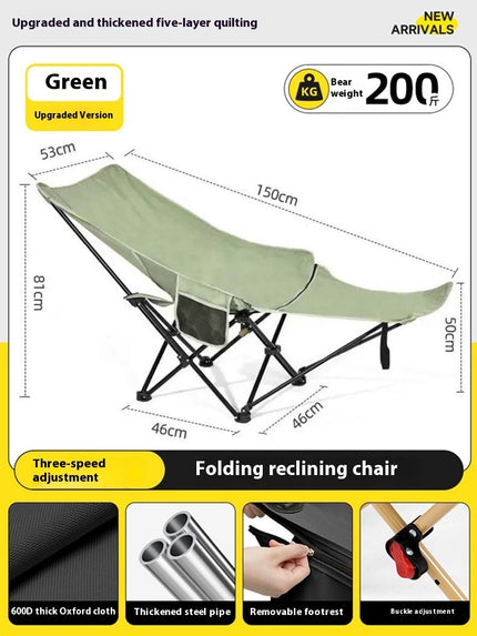Outdoor Folding Chair Heightened Camping Chair Portable Adjustable
