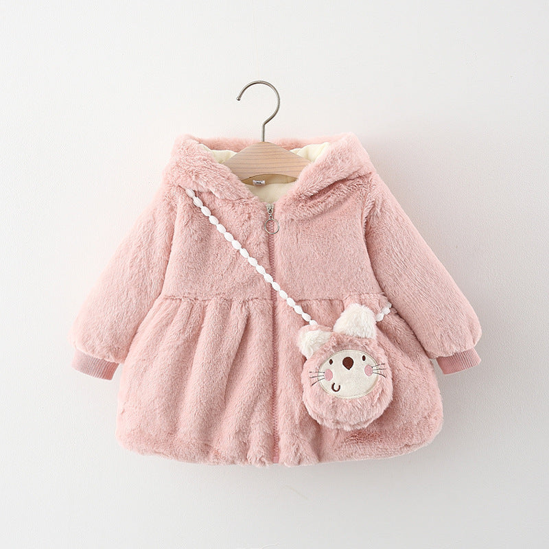 Autumn And Winter New Imitation Fur Hooded Bag Coat