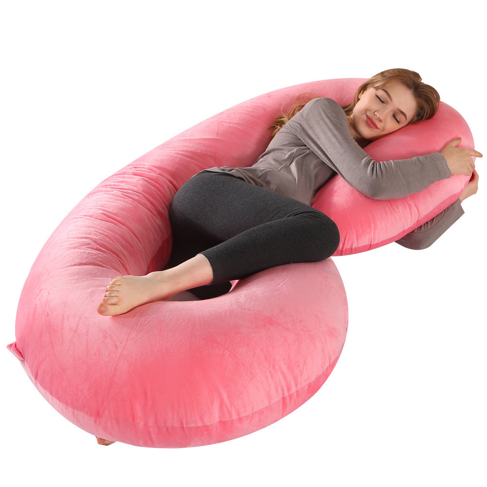 Crystal Velvet C-type Pregnancy Pillow For Sleeping On The Side
