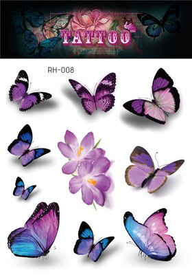 Waterproof Glitter Butterfly Tattoo Stick Gradient Tattoo