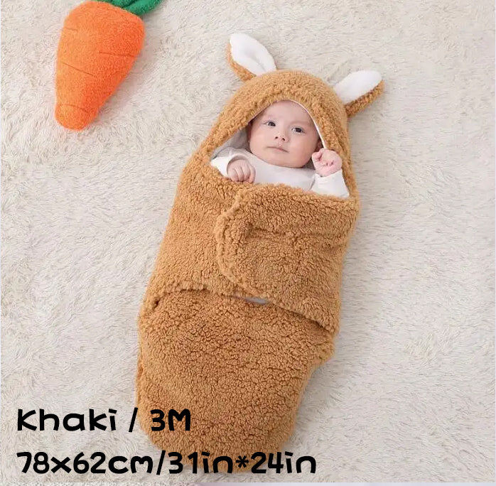 Super Soft Baby Sleeping Bag Fluffy Fleece Newborn Blanket Swaddle Blankets, Unisex Baby Wrap For Newborn Baby