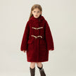 Girls' Simple Solid Color Tiglado Wool Coat