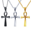 436 Titanium Steel Cross Pendant Gold Necklace