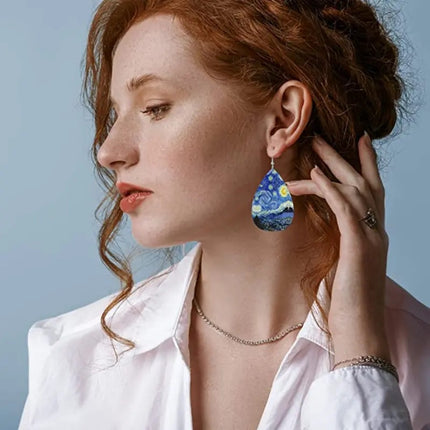Alpcamers Double-sided Printing Starry Night Earrings