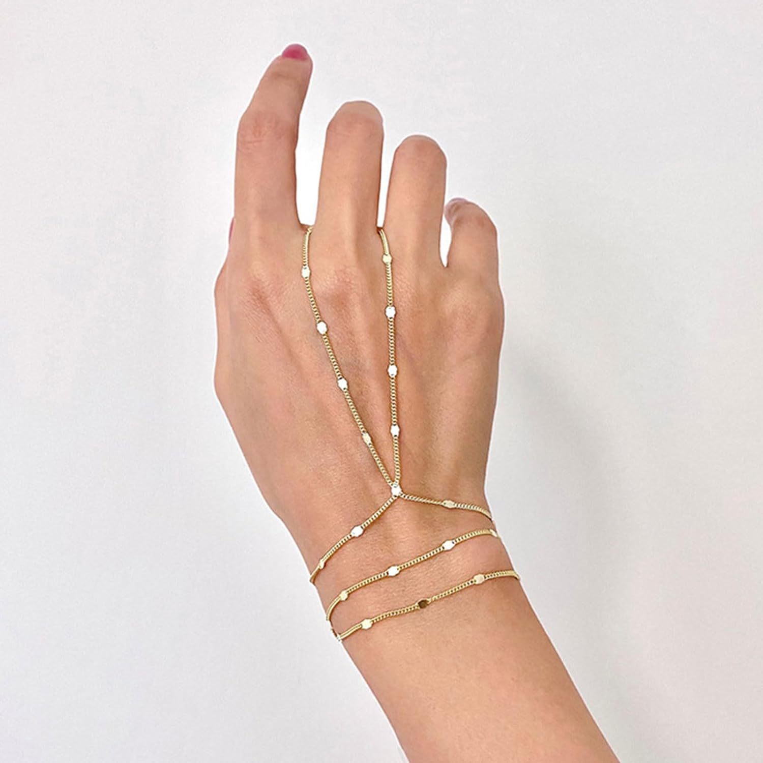 Small Rice-shaped Beads Rice Beads Zircon Pearl Ring Chain Love Finger Chain Ornament