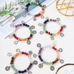 Natural Crystal Seven Chakra Bracelet Yoga Energy Silver Plated