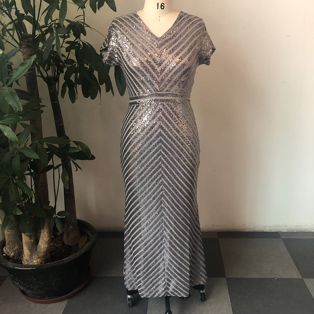 Hot Style Commuter Twill Sequin Dress