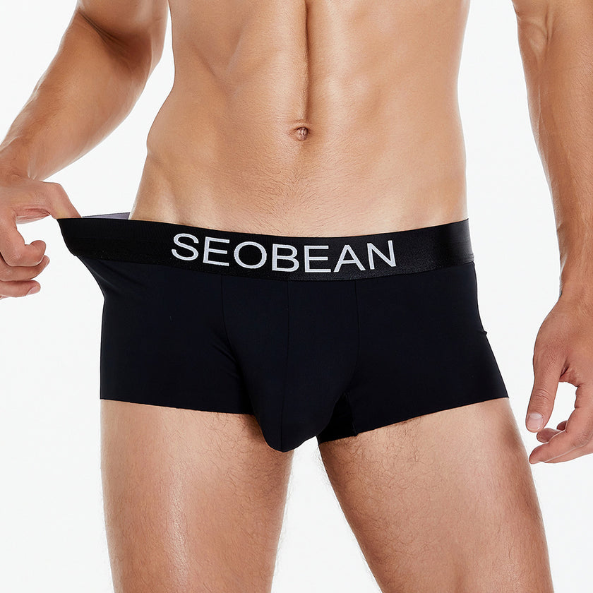 Men's Underwear Low Waist Ice Silk Boxers