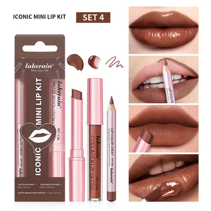 Three Lip Gloss Suit Lasting Waterproof Colorfast