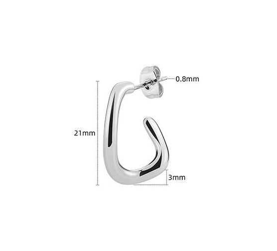 Fashionable Simple Niche Ins Advanced Design Versatile U-shaped Titanium Steel Earrings