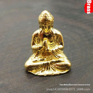 Brass Buddha Statue Mini Sakyamuni Buddha Car Decoration