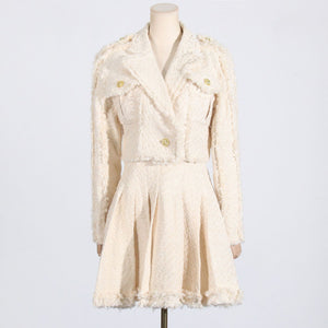 Fashion Tassel Short Jacket Skirt Two-piece Set