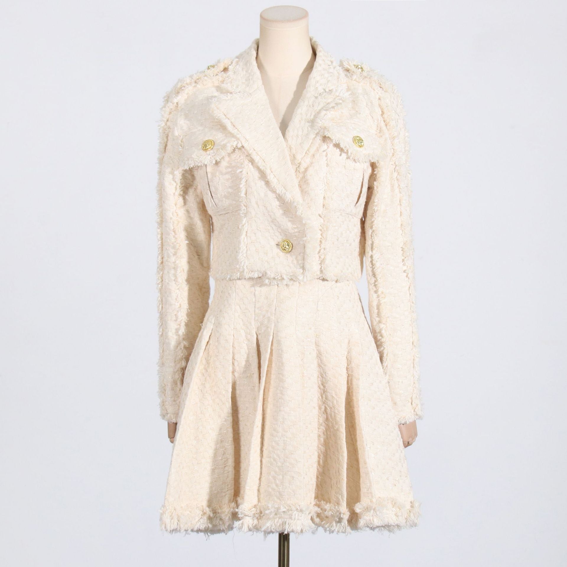 Fashion Tassel Short Jacket Skirt Two-piece Set