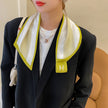 Simple Long Bow Decorated Small Silk Scarf Women