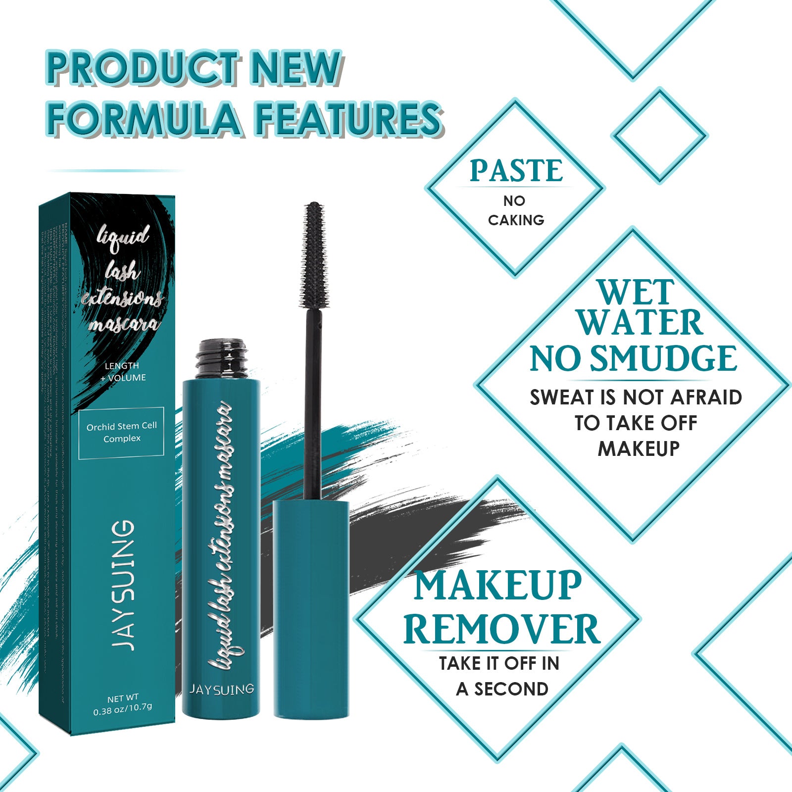 Mascara Liquid Lash Extensions, Liquid Lash Extensions Mascara,Premium Waterproof Smudge-proof Natural No Clumping Smudging Lasting All Day