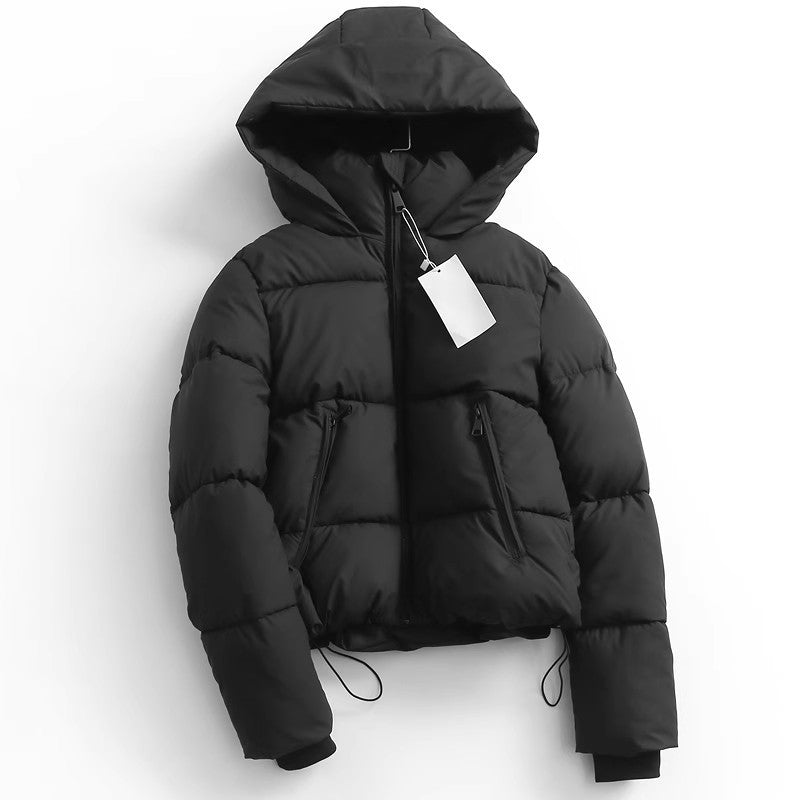 Winter New Versatile Loose Fluffy Bread Thickened Warm Hooded Cotton Coat Women