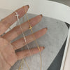 925 Sterling Silver Mini Pleated Cross Necklace