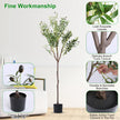 1Pc 5.9FT Artificial Olive Tree Tall Fake Olive Plant Faux Potted Olive Tree With Lush Olive Branches And Fruits With Black Planter Pot For Modern Home Office Living Room Shop Cafe