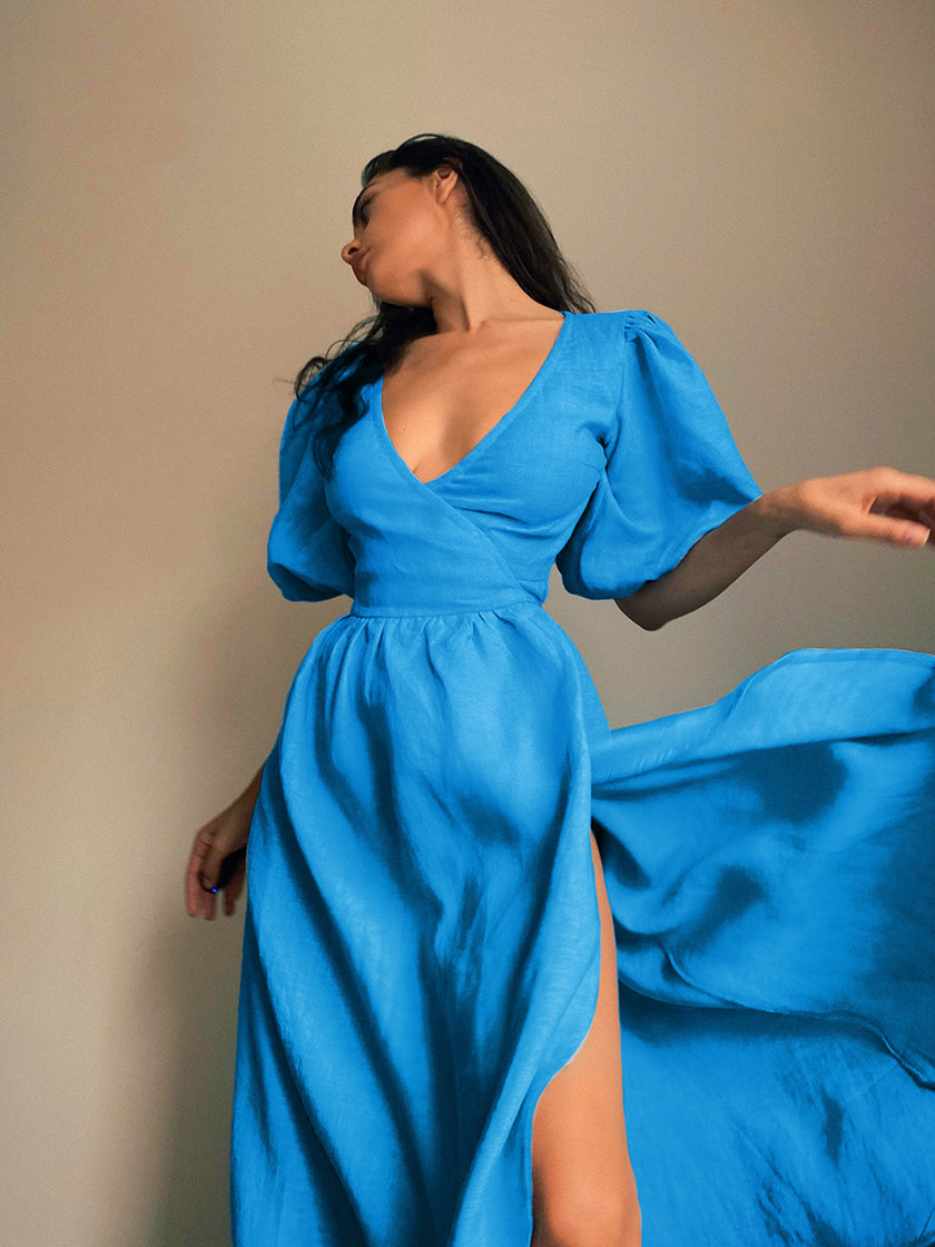 High Waist French Temperament A-line Skirt Female Open Dress Summer