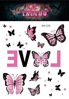 Waterproof Glitter Butterfly Tattoo Stick Gradient Tattoo