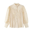 Design Palace Style Blouse Lace Stand-up Collar Long-sleeved Shirt Women