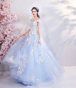 Blue Flowers Bride Wedding Toast Art Test Wedding Evening Dress
