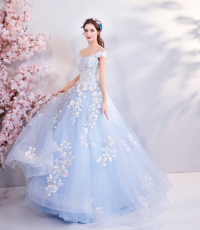 Blue Flowers Bride Wedding Toast Art Test Wedding Evening Dress