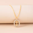 Crystal Letter Necklace Gold Name Initial Alphabet Oval Pendant Necklaces For Women