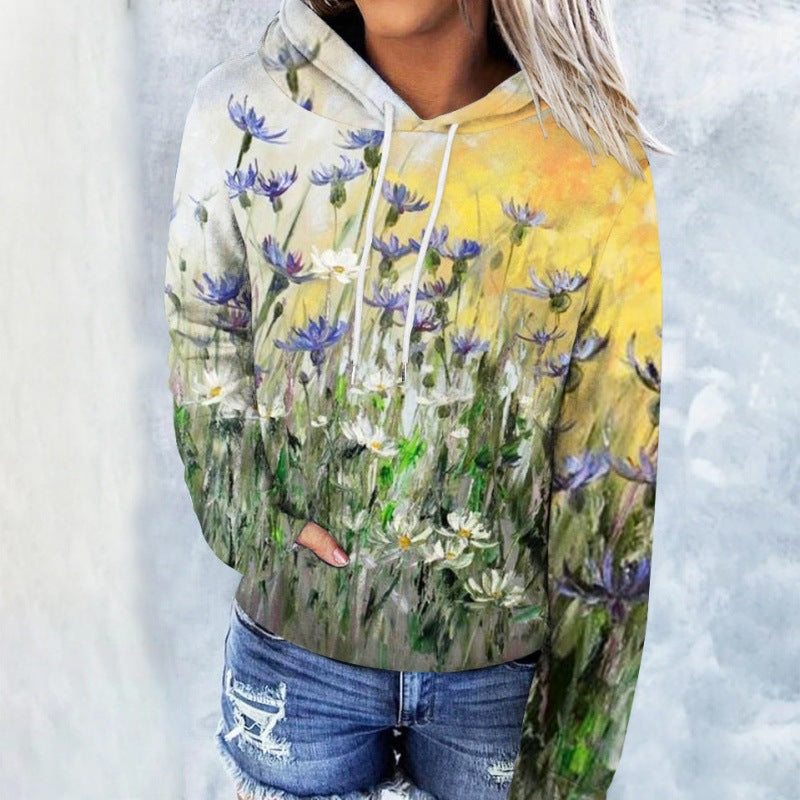 Early Autumn Space Series Loose Hoodie