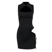 Design Hot Girl Slim Fit Slit Backless Dress Women