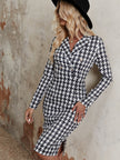 Women's Fashion Digital Printing Houndstooth Dress