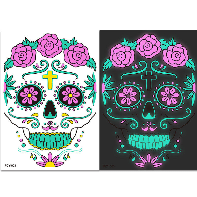 Funny Halloween Two-color Luminous Tattoo Stickers