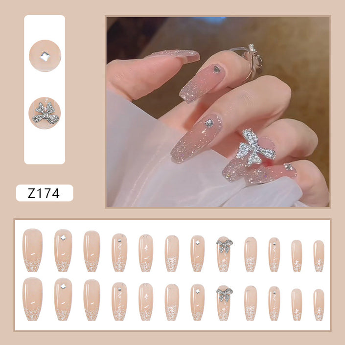 Fake Fairy Long Wearing Armor Breaking Diamond Butterfly Nail Stickers